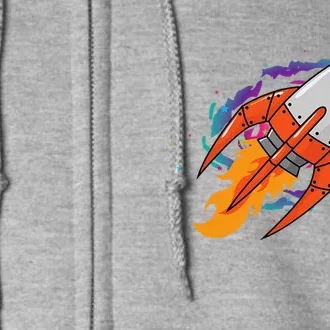 Exploring Distant Galaxies In A Spaceship Full Zip Hoodie