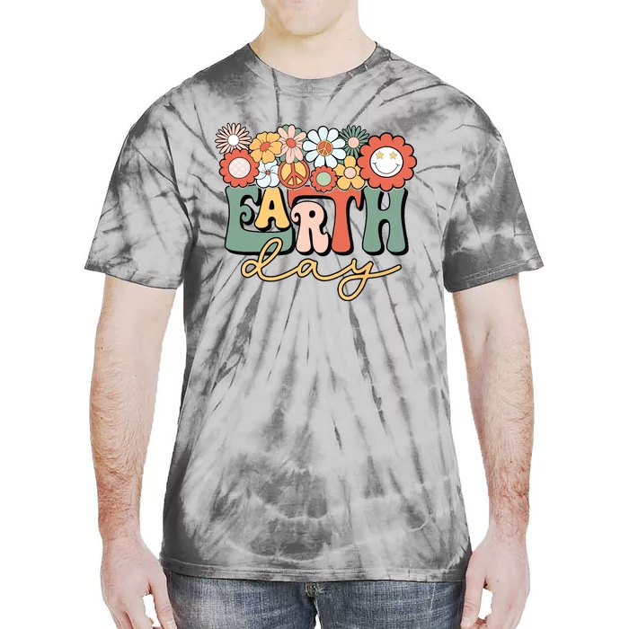 Earth Day Groovy Flower Lover Planet World Environmental Tie-Dye T-Shirt