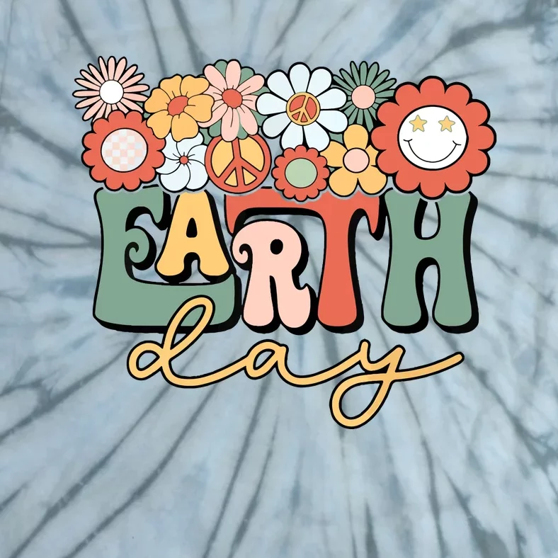 Earth Day Groovy Flower Lover Planet World Environmental Tie-Dye T-Shirt