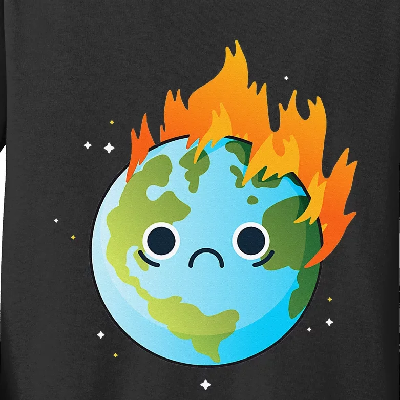 Earth Day Green Climate Change Planet Environmentalist Kids Long Sleeve Shirt