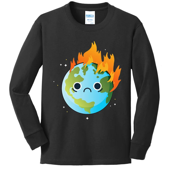 Earth Day Green Climate Change Planet Environmentalist Kids Long Sleeve Shirt