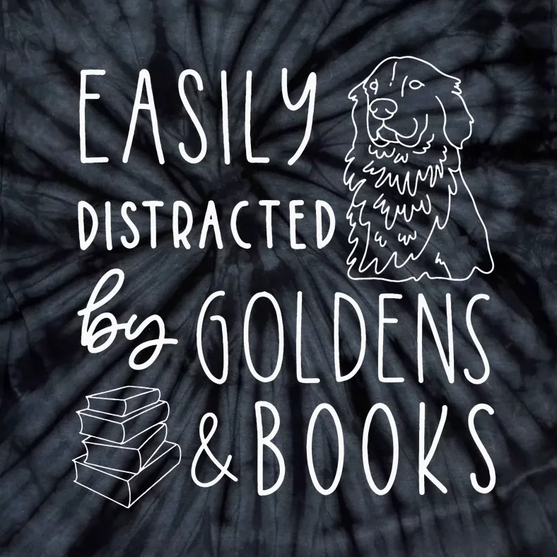 Easily Distracted Golden Retrievers & Books Dog Lover Tie-Dye T-Shirt