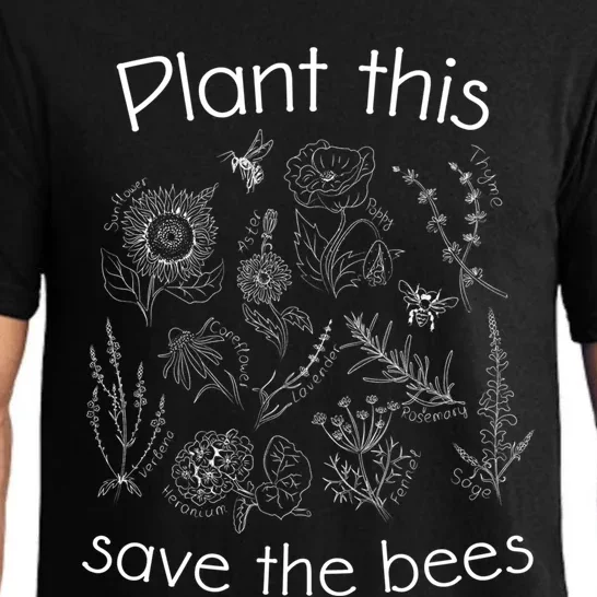 Earth Day Gardener Plant These Save The Bees Funny Gift Pajama Set