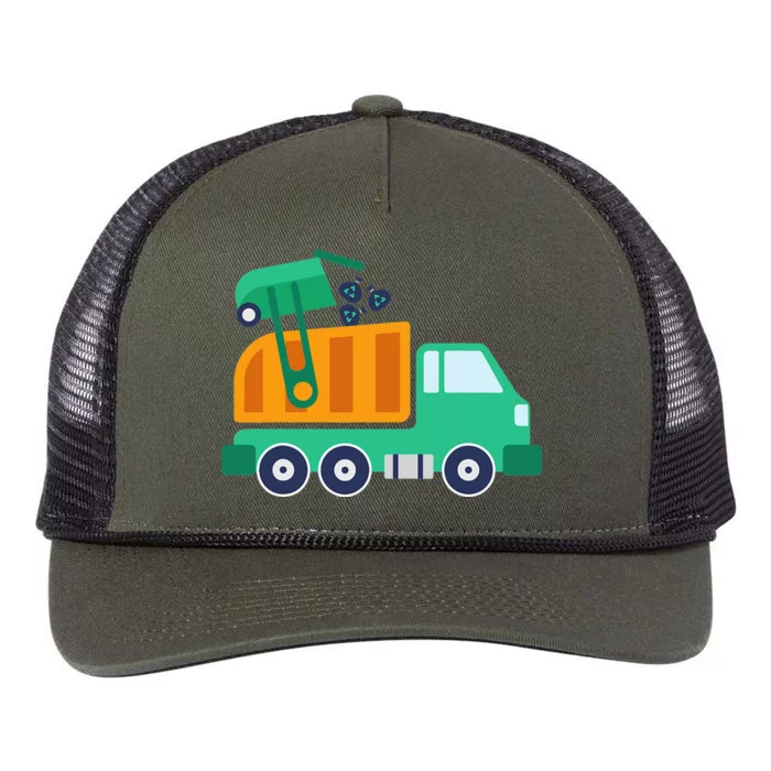 Earth Day Garbage Truck Waste Recycle Trash Retro Rope Trucker Hat Cap