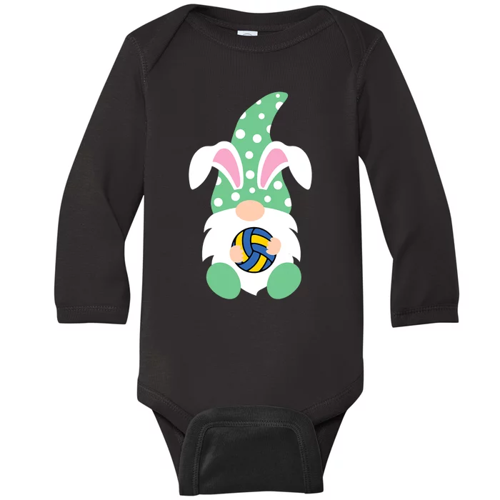 Easter Day Gnome Hug Volleyball Easter Bunny Spring Gnome Baby Long Sleeve Bodysuit