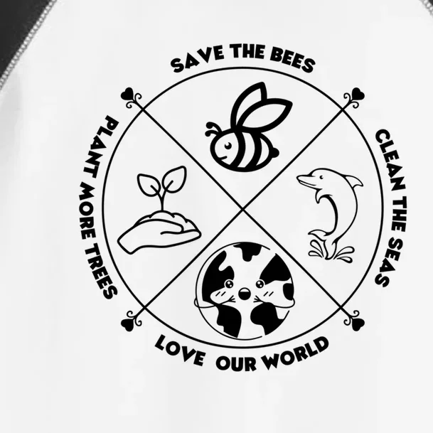 Earth Day Gift Save The Bees Plant More Trees Clean The Seas Gift Toddler Fine Jersey T-Shirt