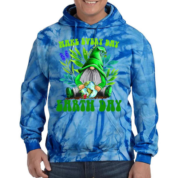 Earth Day Gnome Planet Environtalist Funny Gift Meaningful Gift Tie Dye Hoodie