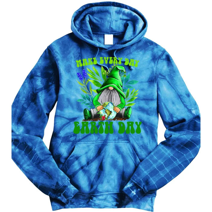 Earth Day Gnome Planet Environtalist Funny Gift Meaningful Gift Tie Dye Hoodie