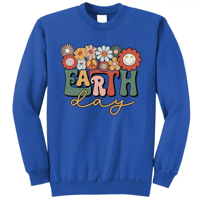 Earth Day Groovy Flower Lover Planet World Environmental Sweatshirt