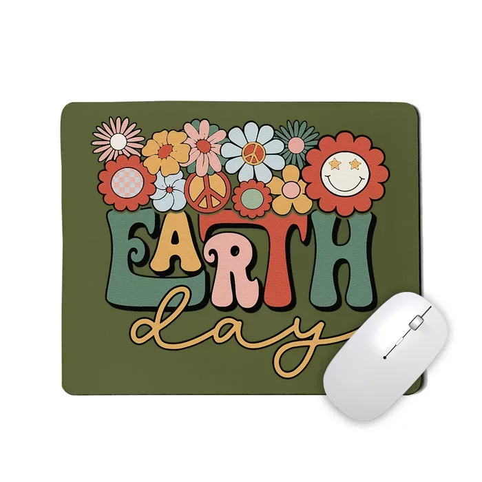 Earth Day Groovy Flower Lover Planet World Environmental Mousepad