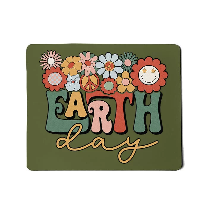 Earth Day Groovy Flower Lover Planet World Environmental Mousepad