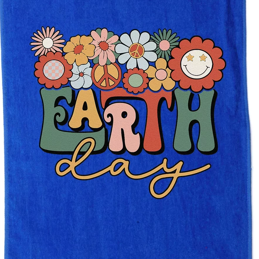 Earth Day Groovy Flower Lover Planet World Environmental Platinum Collection Golf Towel