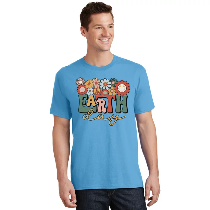 Earth Day Groovy Flower Lover Planet World Environmental T-Shirt