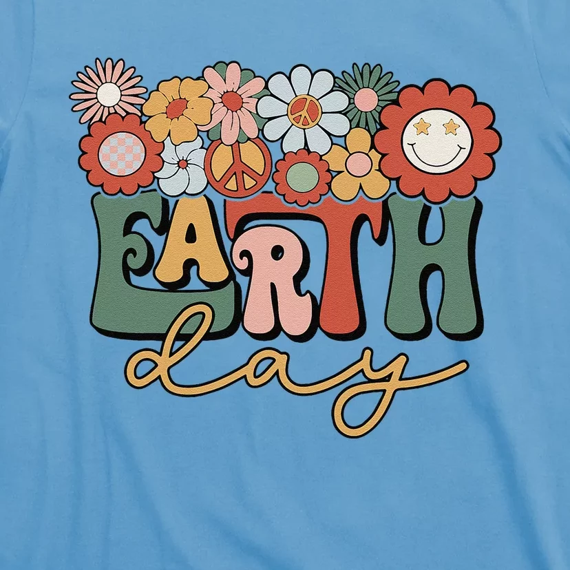 Earth Day Groovy Flower Lover Planet World Environmental T-Shirt