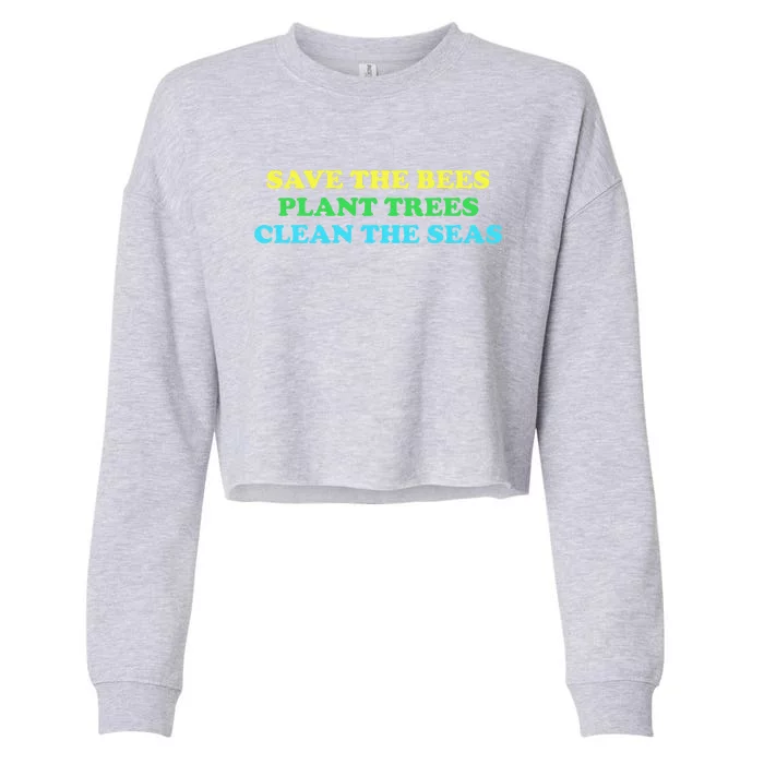 Earth Day Gift Cropped Pullover Crew