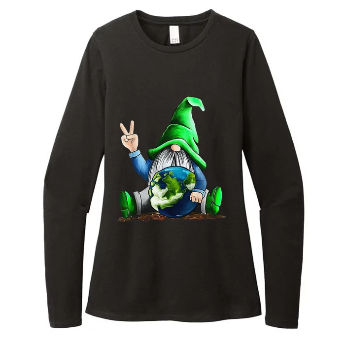 Earth Day Gnome Planet Environmentalist Womens CVC Long Sleeve Shirt