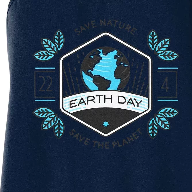 Earth Day Green Climate Change Planet Environmentalist Funny Women's Racerback Tank