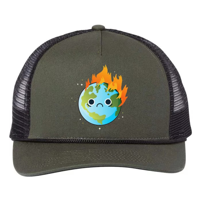 Earth Day Green Climate Change Planet Environmentalist Retro Rope Trucker Hat Cap