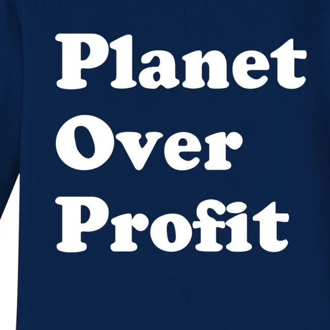 Earth Day Gift Planet Over Profit Gift Baby Long Sleeve Bodysuit