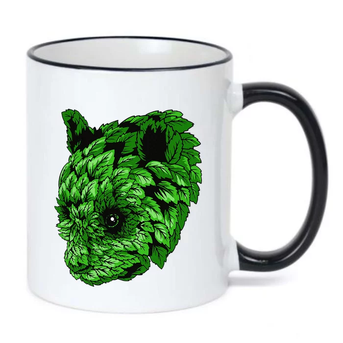 Earth Day Green Panda Foliage Women Black Color Changing Mug