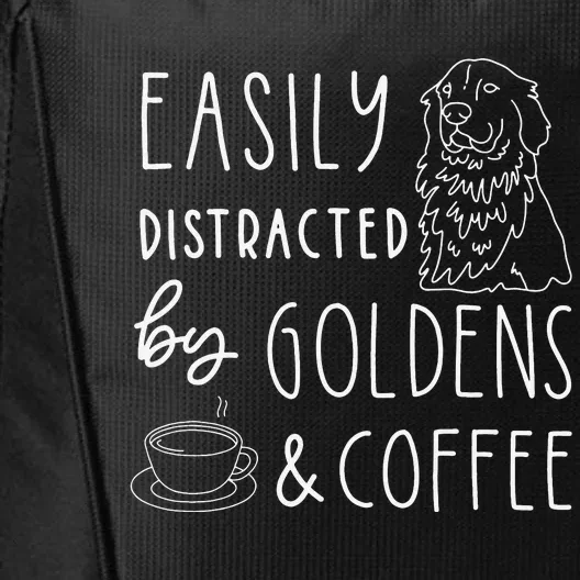 Easily Distracted Golden Retrievers & Coffee Dog City Backpack