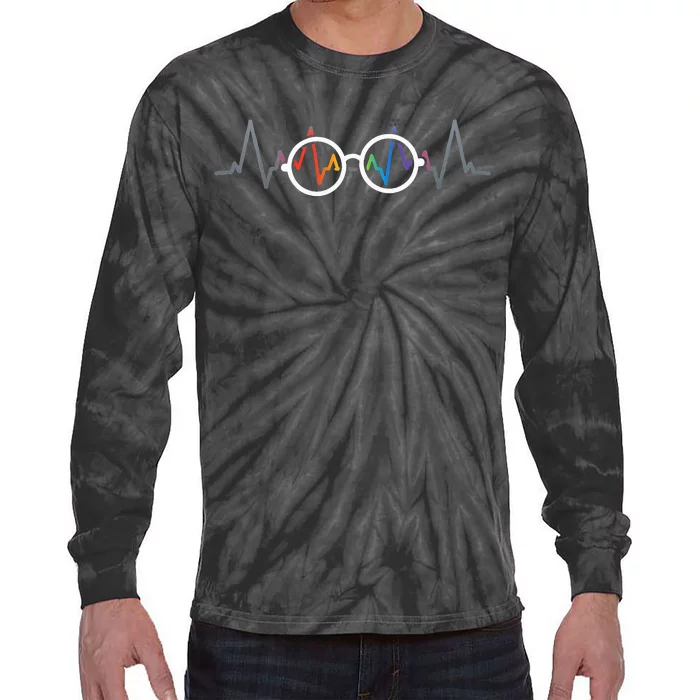 Eye Doctor Gifts Glasses Heartbeat Optician Optometrist Tie-Dye Long Sleeve Shirt