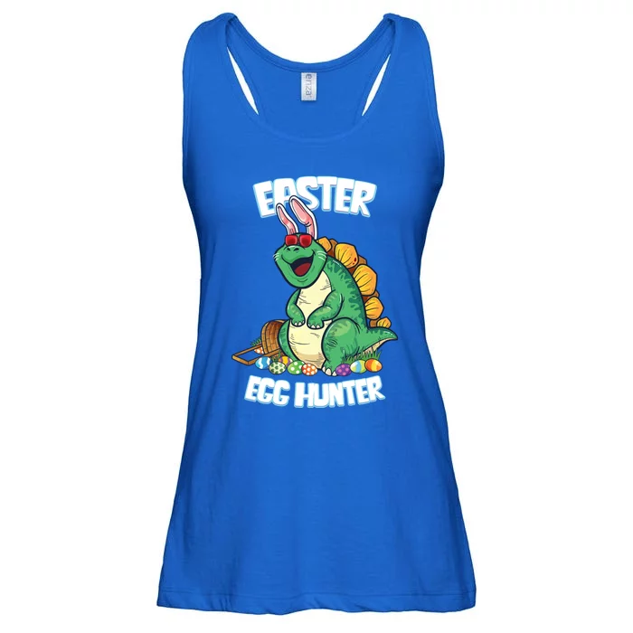 Easter Dinosaur Gift Egg Hunter Bunny Ears Stegosaurus Cute Gift Ladies Essential Flowy Tank