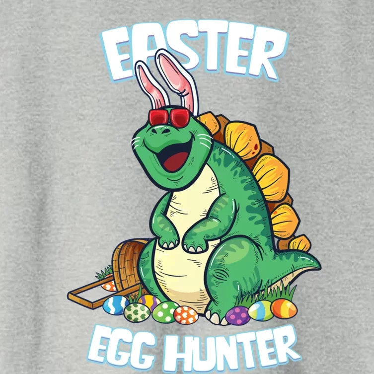 Easter Dinosaur Gift Egg Hunter Bunny Ears Stegosaurus Cute Gift Women's Crop Top Tee