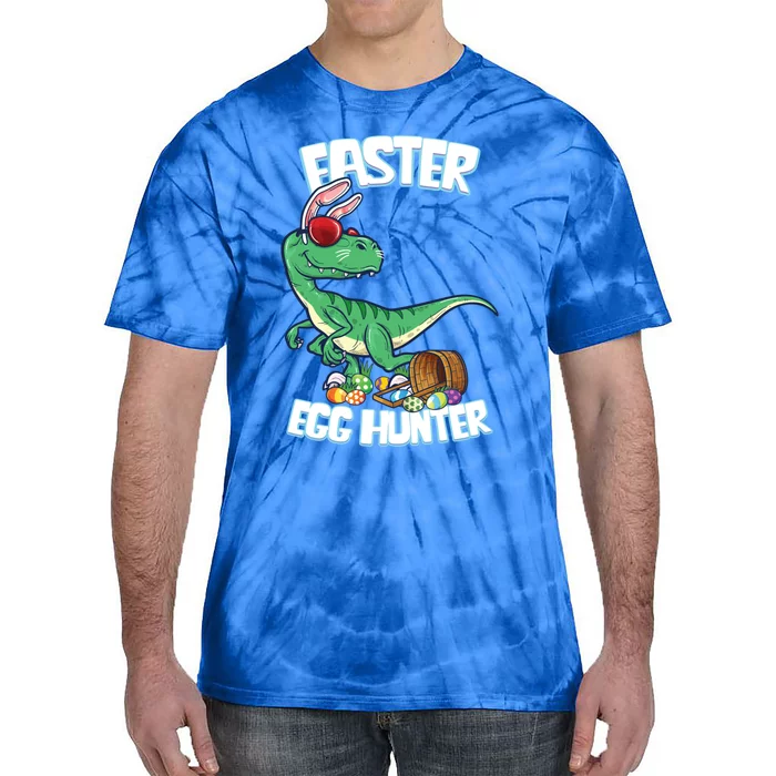 Easter Dinosaur Great Gift Egg Hunter Bunny Ears Velociraptor Cool Gift Tie-Dye T-Shirt