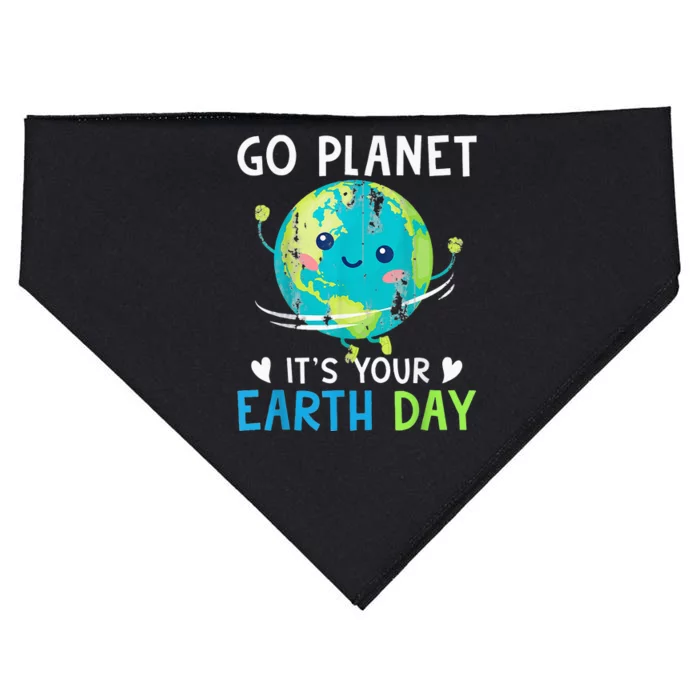 Earth Day Go planet It's Your Earth Day USA-Made Doggie Bandana