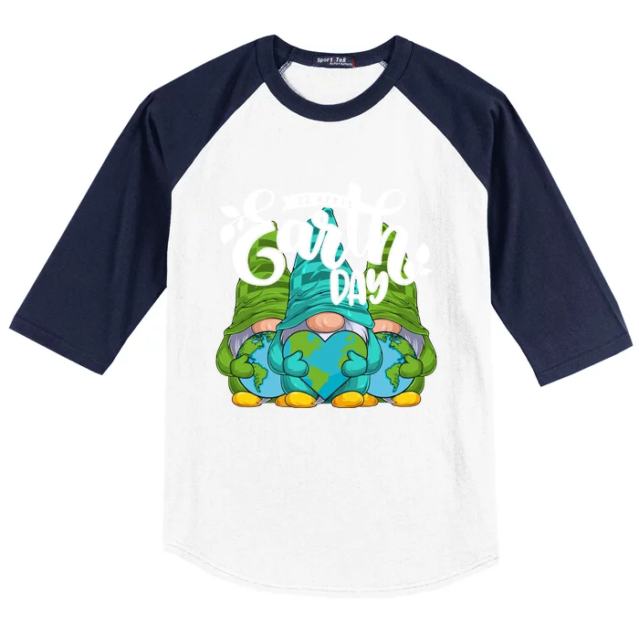 Earth Day Gnomies Teacher Earth Day Funny Gift Planet Cool Gift Baseball Sleeve Shirt