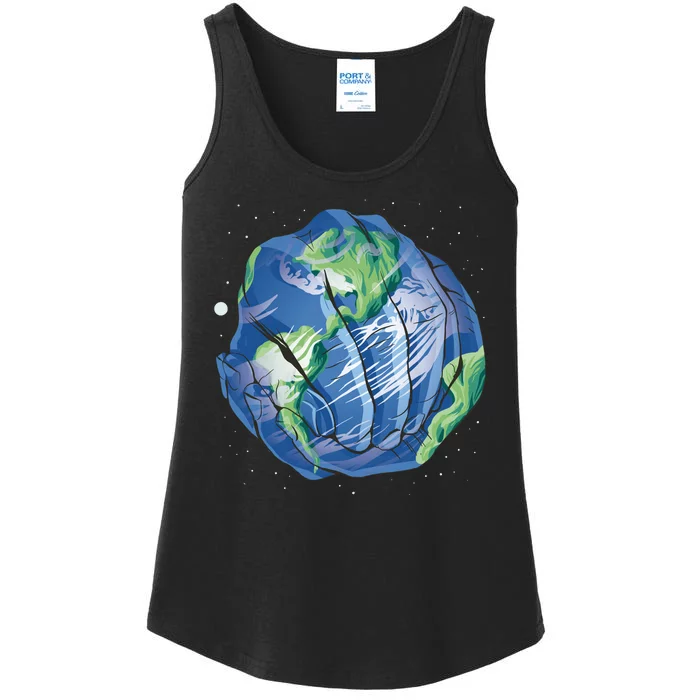 Earth Day Hands Ladies Essential Tank