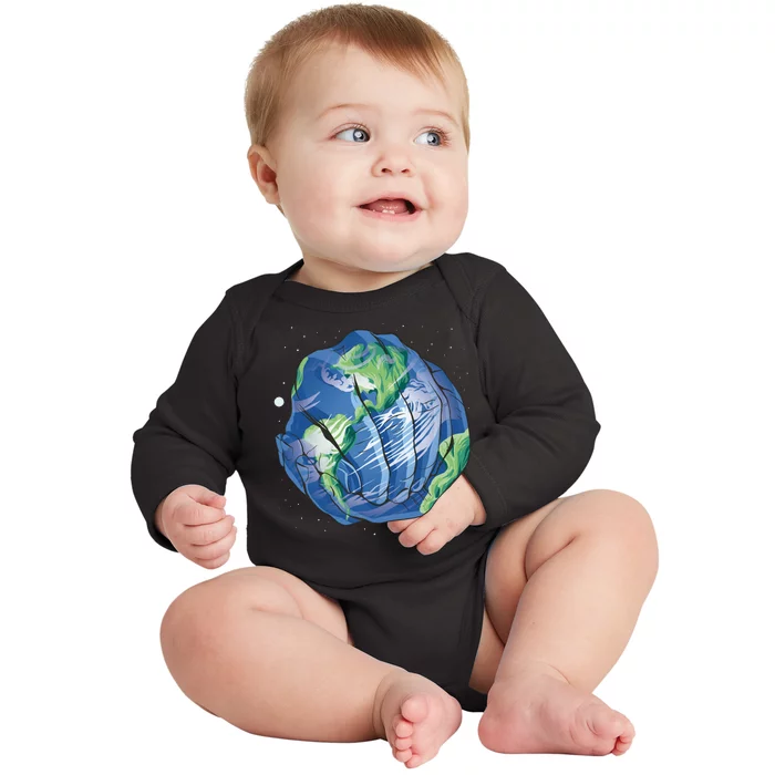 Earth Day Hands Baby Long Sleeve Bodysuit