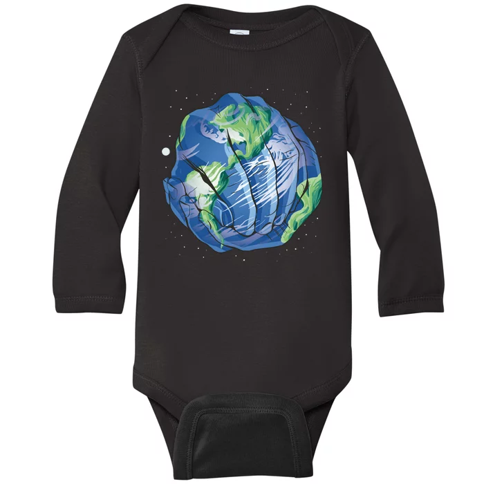 Earth Day Hands Baby Long Sleeve Bodysuit