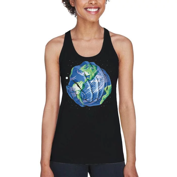 Earth Day Hands Women's Racerback Tank