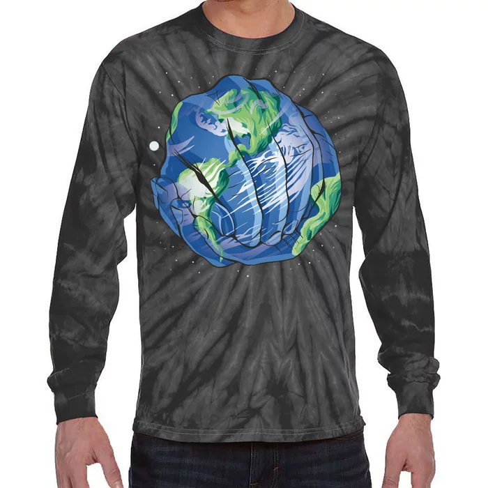 Earth Day Hands Tie-Dye Long Sleeve Shirt