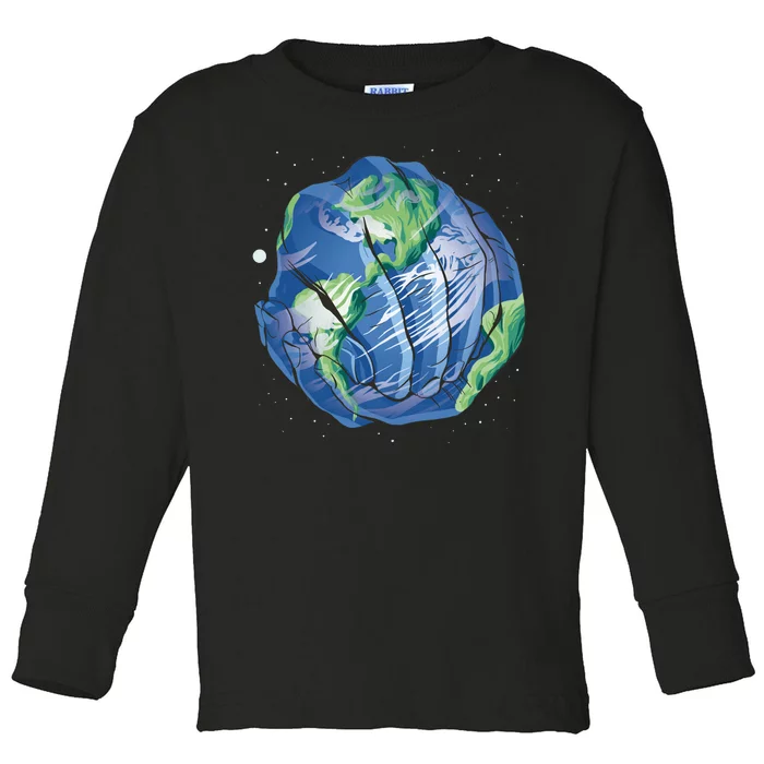 Earth Day Hands Toddler Long Sleeve Shirt