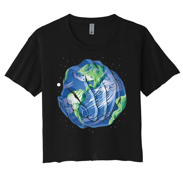 Earth Day Hands Women's Crop Top Tee