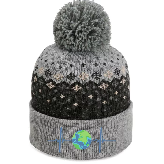 Earth Day Heartbeat The Baniff Cuffed Pom Beanie