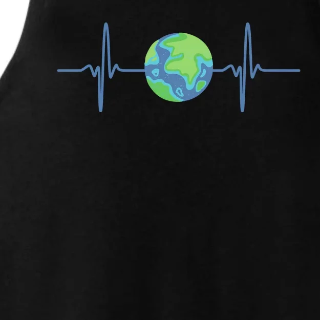 Earth Day Heartbeat Ladies Tri-Blend Wicking Tank