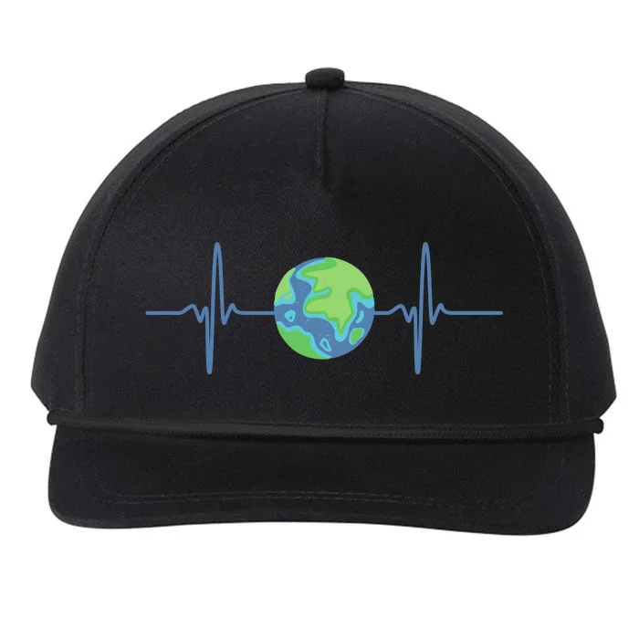 Earth Day Heartbeat Snapback Five-Panel Rope Hat