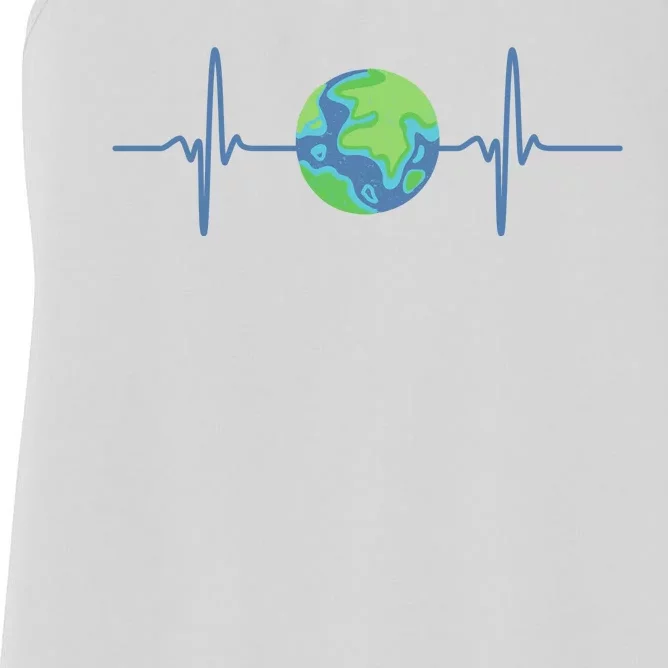 Earth Day Heartbeat Women's Racerback Tank