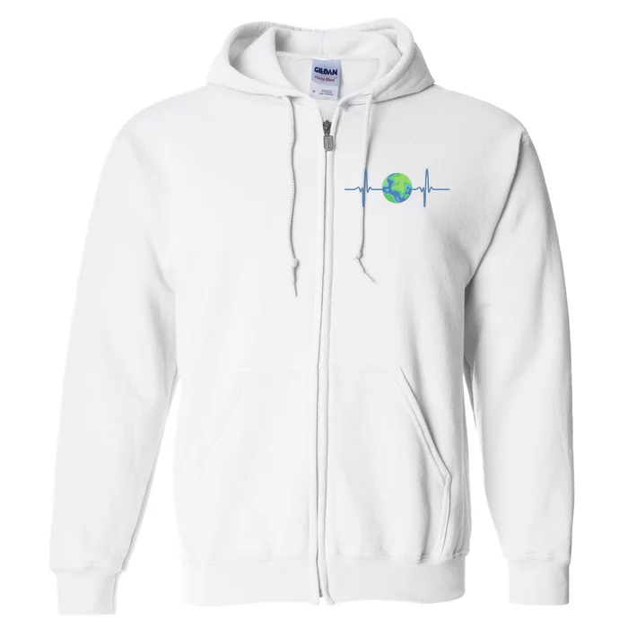 Earth Day Heartbeat Full Zip Hoodie