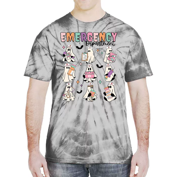 Emergency Department Halloween Nurse Health Care Tie-Dye T-Shirt