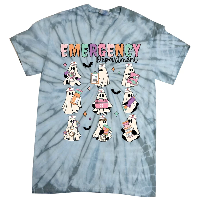 Emergency Department Halloween Nurse Health Care Tie-Dye T-Shirt