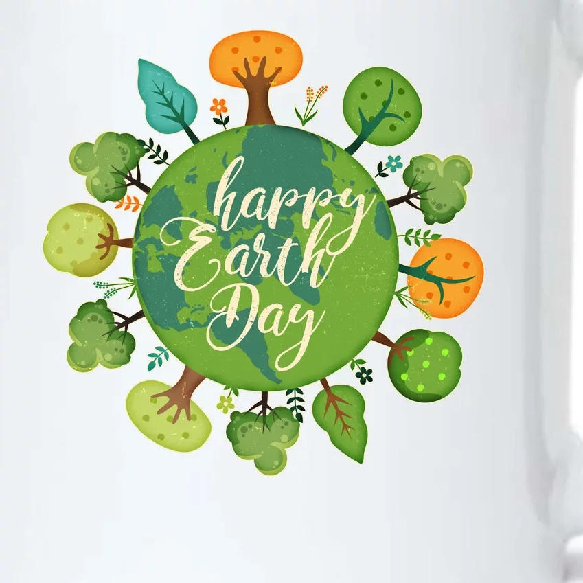 Earth Day Happy Earth Day Trees Black Color Changing Mug