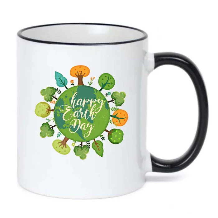 Earth Day Happy Earth Day Trees Black Color Changing Mug