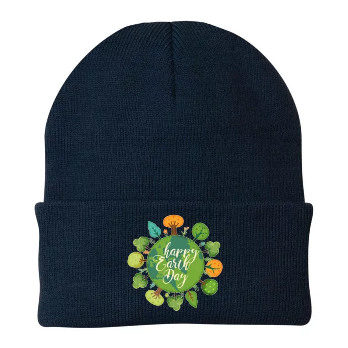 Earth Day Happy Earth Day Trees Knit Cap Winter Beanie