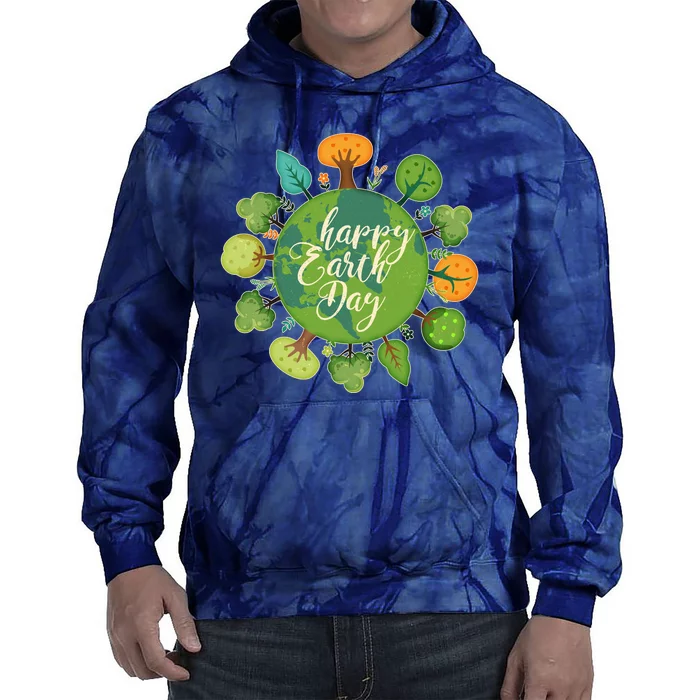 Earth Day Happy Earth Day Trees Tie Dye Hoodie