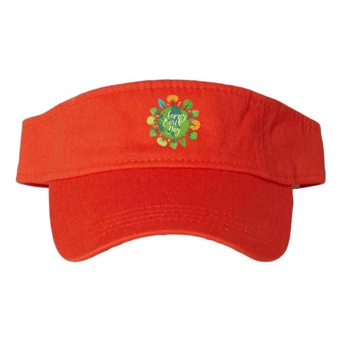 Earth Day Happy Earth Day Trees Valucap Bio-Washed Visor